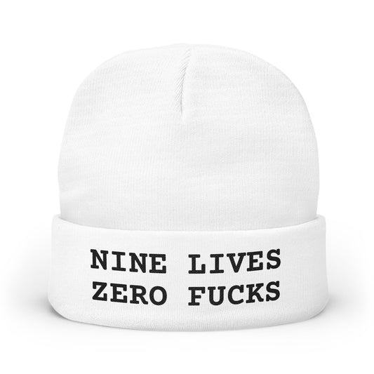 Nine Lives Zero F*cks Beanie Embroidery