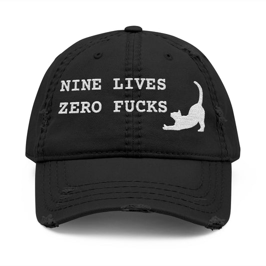 Nine Lives Zero F*cks Dad Hat (Embroidery)