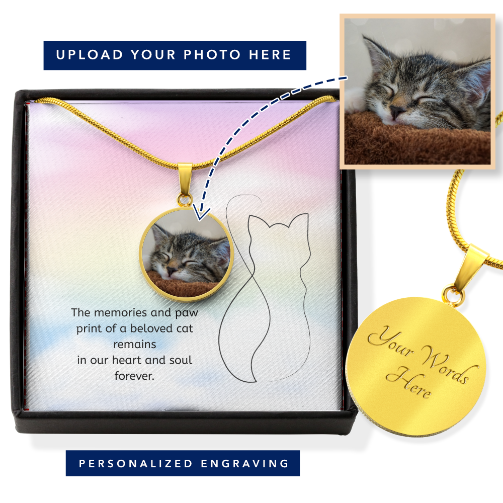 Personalized Cat Memorial Photo Necklace