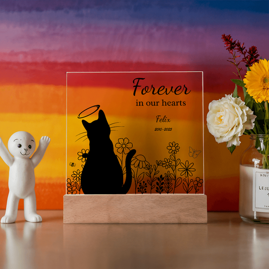FOREVER IN OUR HEARTS ACRYLIC SQUARE PLAQUE