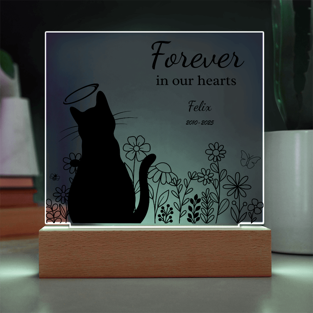 FOREVER IN OUR HEARTS ACRYLIC SQUARE PLAQUE