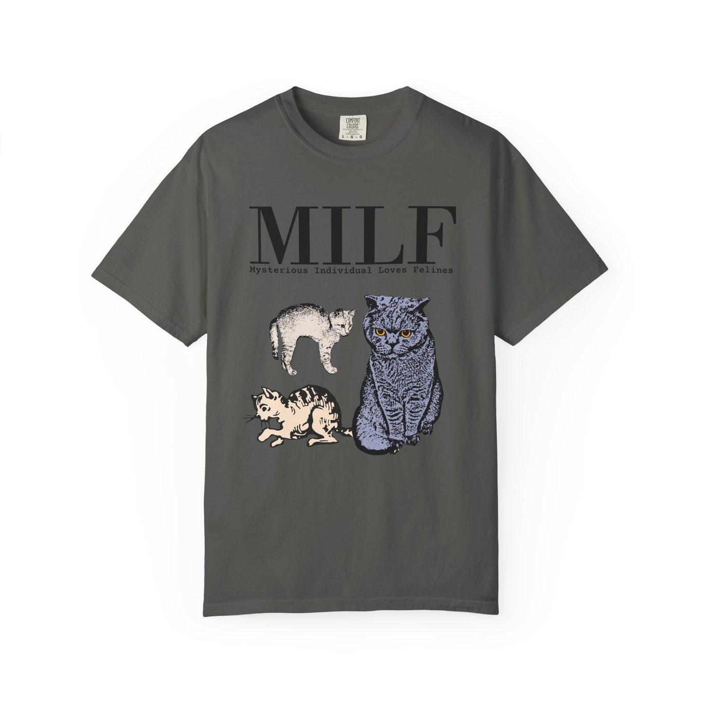 MYSTERIOUS INDIVIDUAL LOVES FELINES T-SHIRT