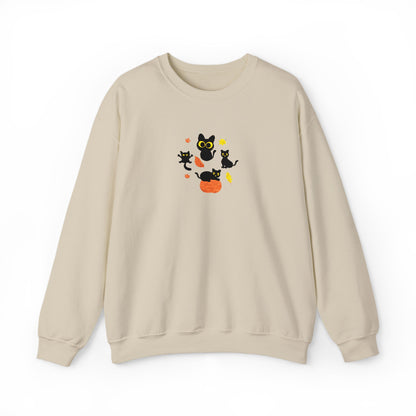 Black Cats & Pumpkins Sweatshirt Embroidery