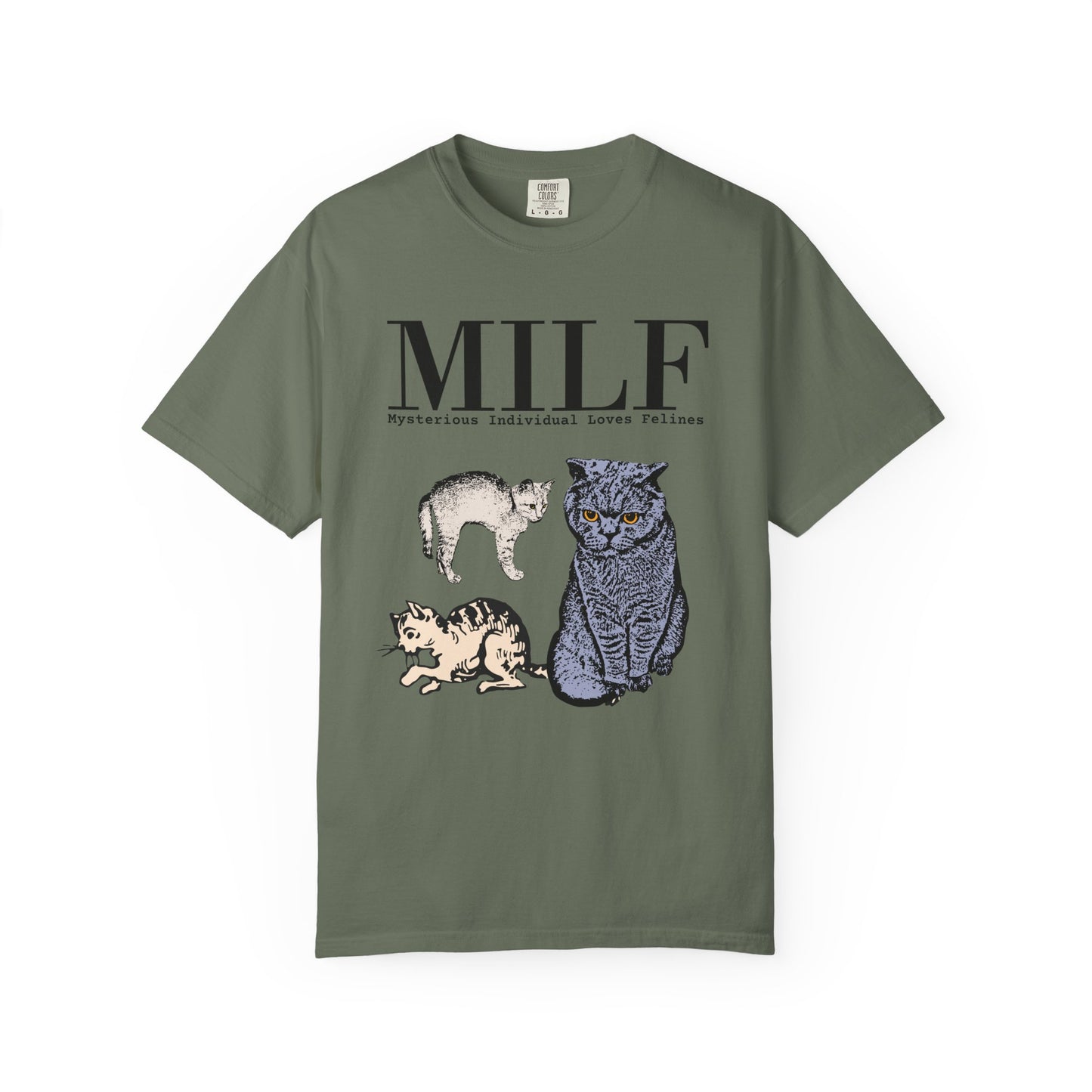MYSTERIOUS INDIVIDUAL LOVES FELINES T-SHIRT
