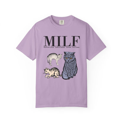 MYSTERIOUS INDIVIDUAL LOVES FELINES T-SHIRT