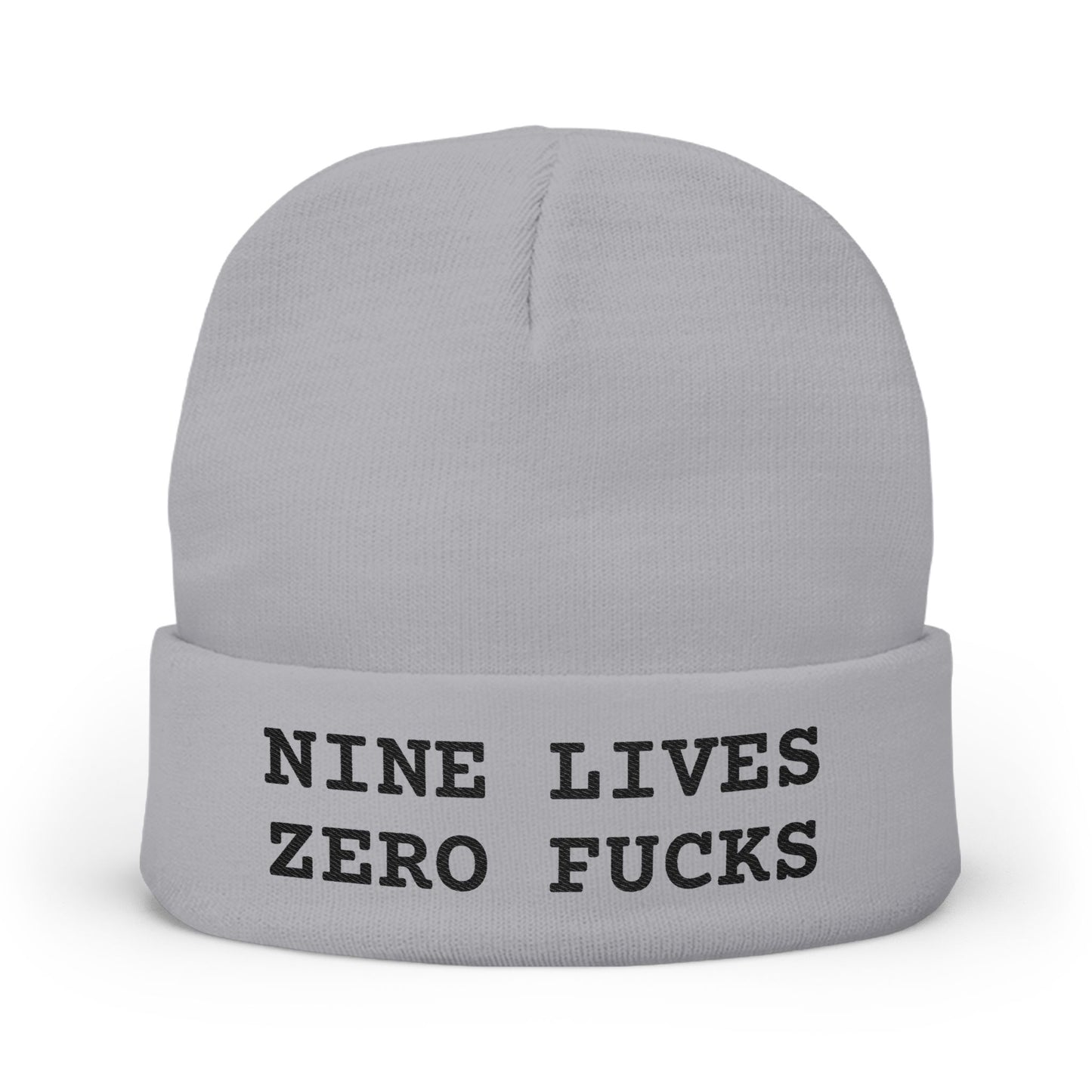 Nine Lives Zero F*cks Beanie Embroidery