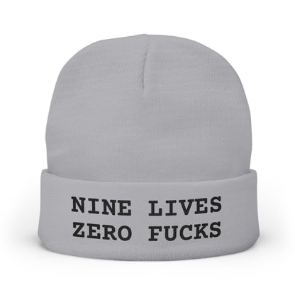 Nine Lives Zero F*cks Beanie Embroidery