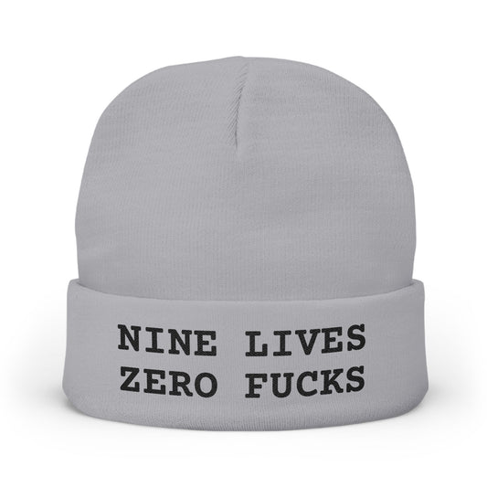 Nine Lives Zero F*cks Beanie Embroidery