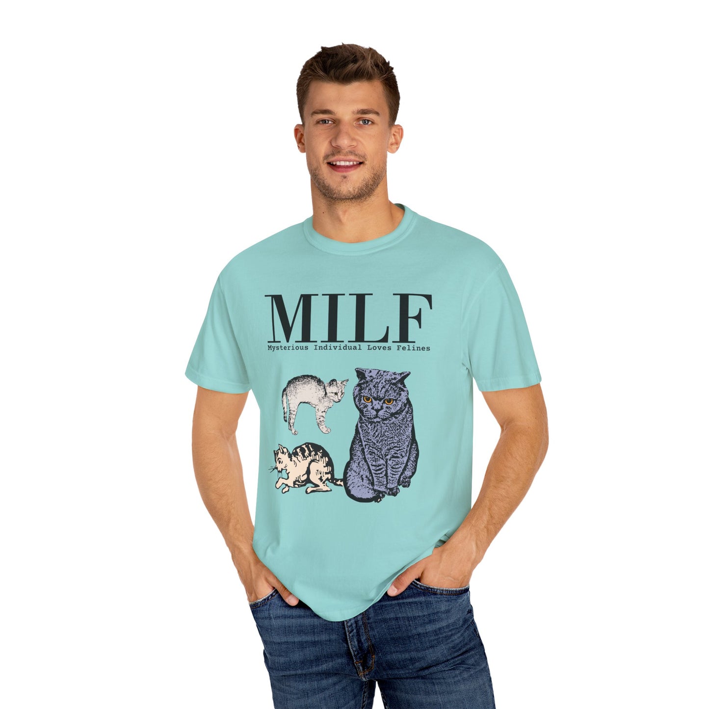 MYSTERIOUS INDIVIDUAL LOVES FELINES T-SHIRT