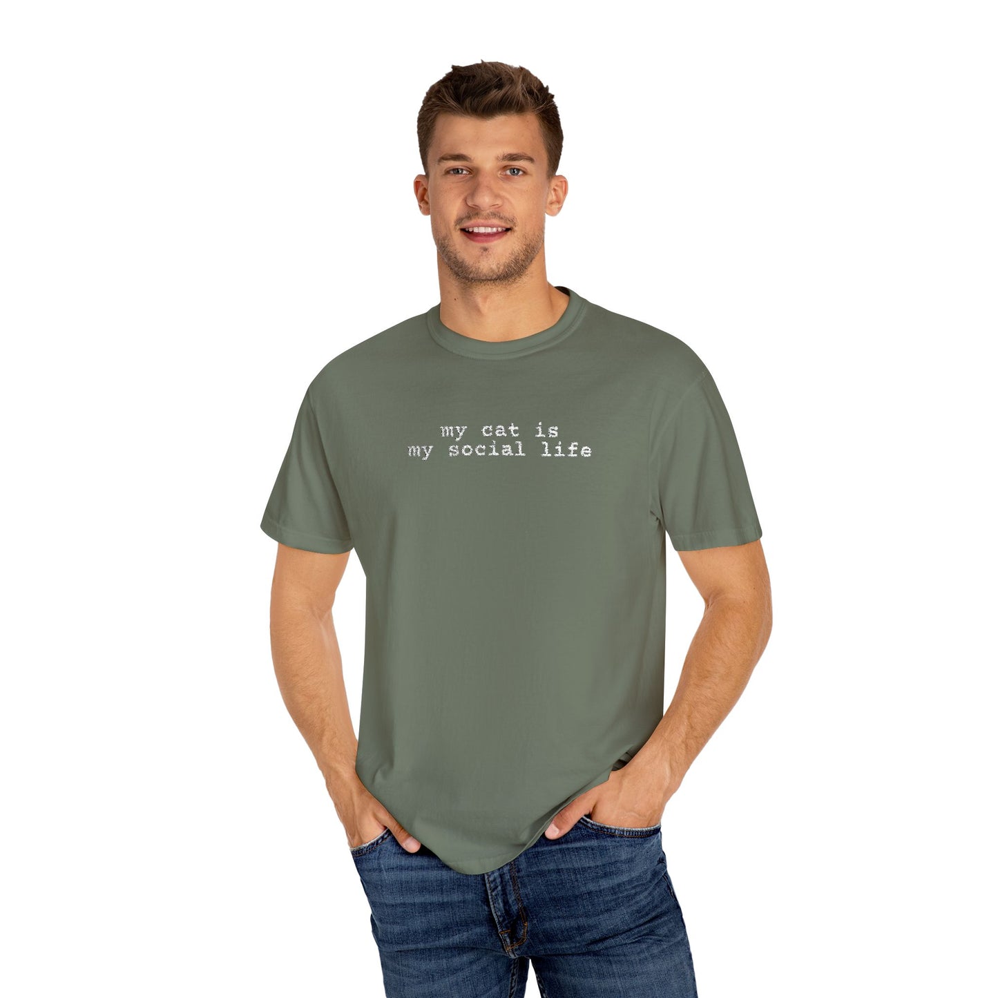 MY CAT IS MY SOCIAL LIFE T-SHIRT