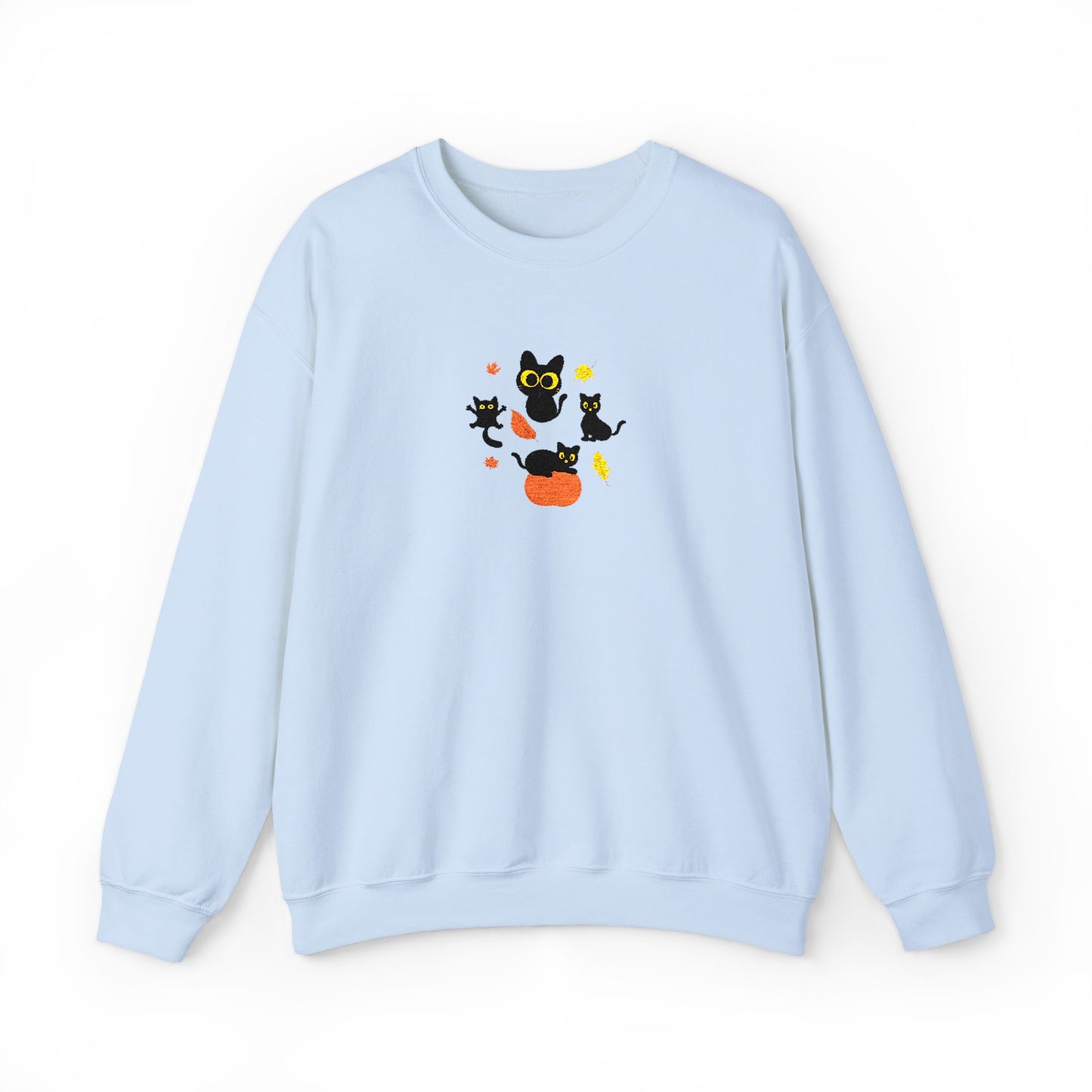 Black Cats & Pumpkins Sweatshirt Embroidery