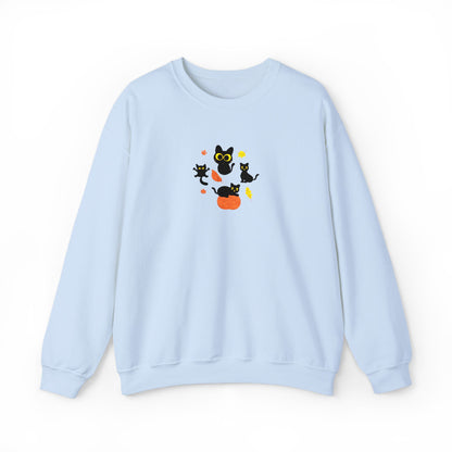 Black Cats & Pumpkins Sweatshirt Embroidery