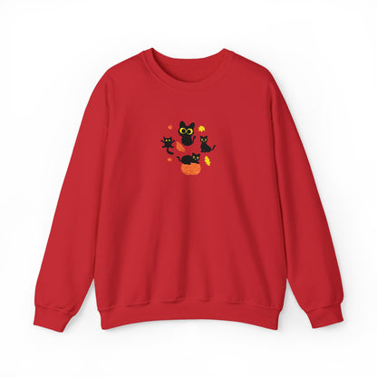Black Cats & Pumpkins Sweatshirt Embroidery