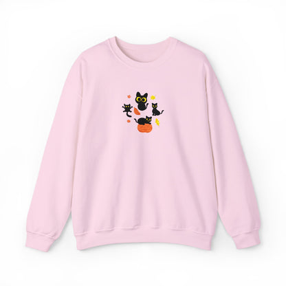 Black Cats & Pumpkins Sweatshirt Embroidery