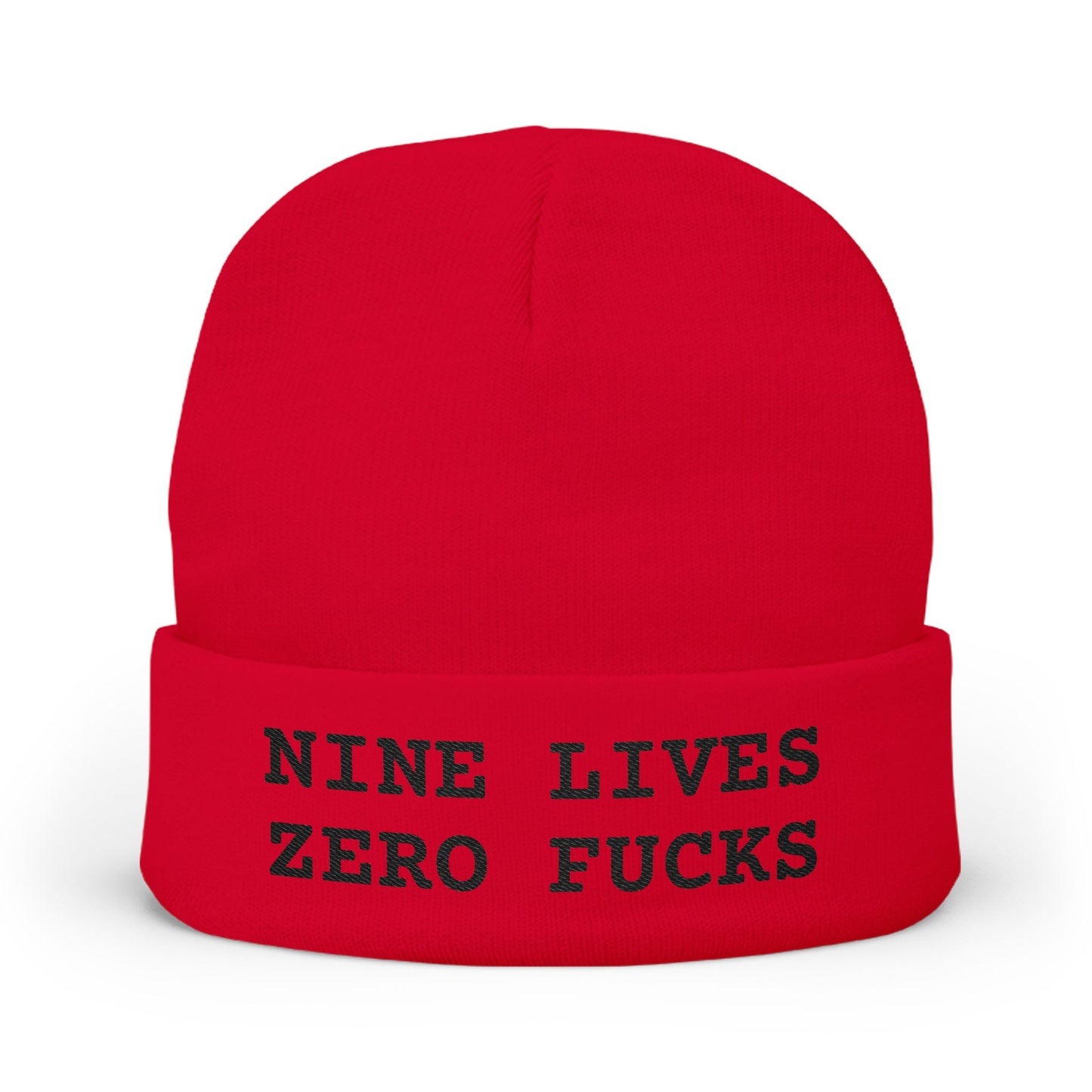 Nine Lives Zero F*cks Beanie Embroidery