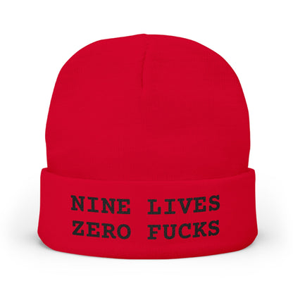 Nine Lives Zero F*cks Beanie Embroidery
