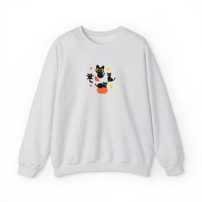 Black Cats & Pumpkins Sweatshirt Embroidery