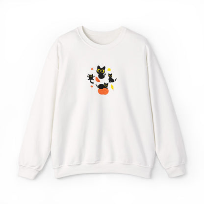 Black Cats & Pumpkins Sweatshirt Embroidery