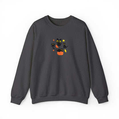 Black Cats & Pumpkins Sweatshirt Embroidery