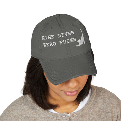 Nine Lives Zero F*cks Dad Hat (Embroidery)