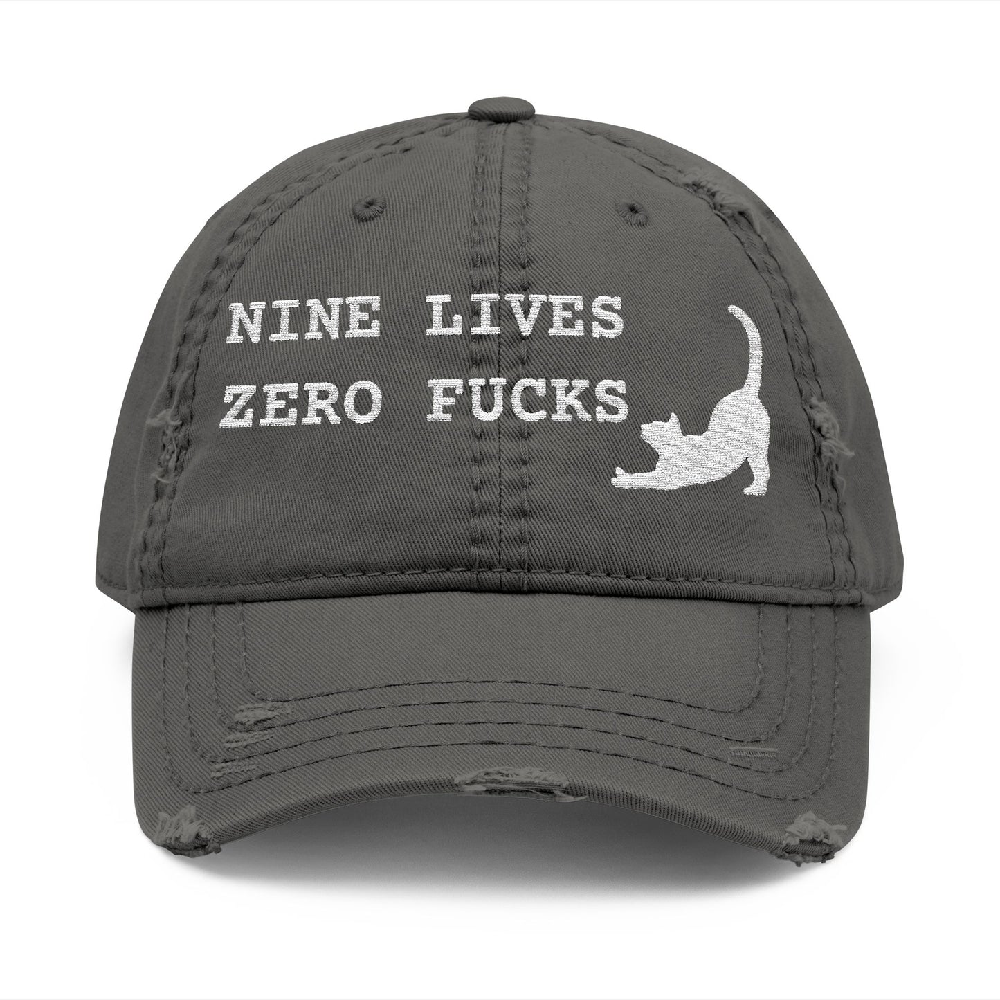 Nine Lives Zero F*cks Dad Hat (Embroidery)