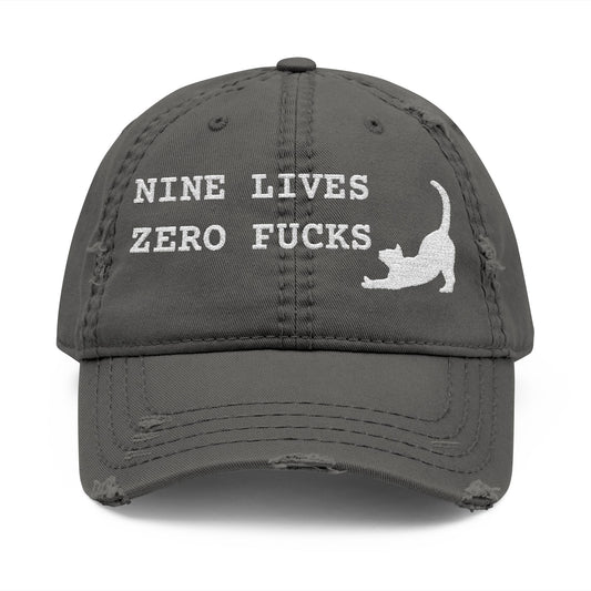 Nine Lives Zero F*cks Dad Hat (Embroidery)