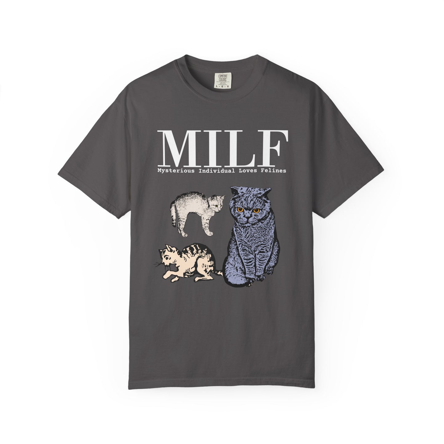 MYSTERIOUS INDIVIDUAL LOVES FELINES T-SHIRT