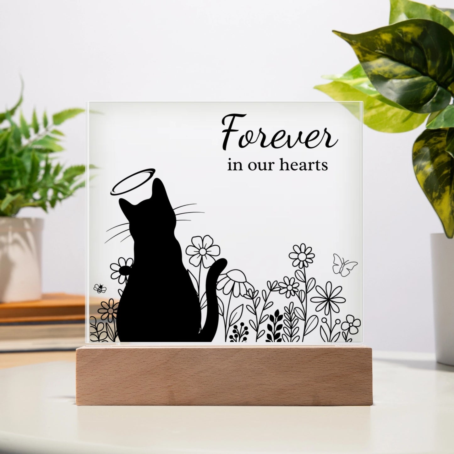 FOREVER IN OUR HEARTS ACRYLIC SQUARE PLAQUE