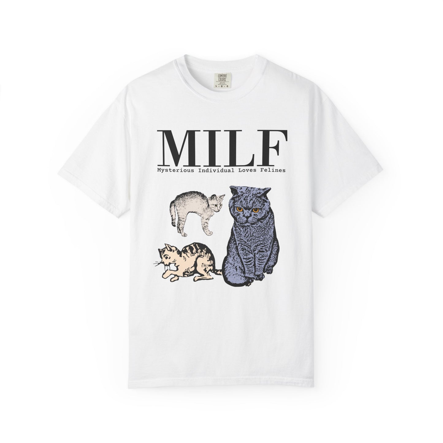 MYSTERIOUS INDIVIDUAL LOVES FELINES T-SHIRT