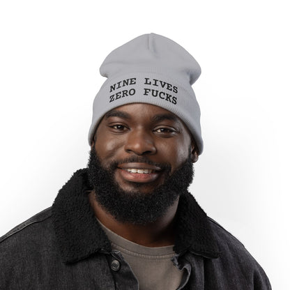 Nine Lives Zero F*cks Beanie Embroidery