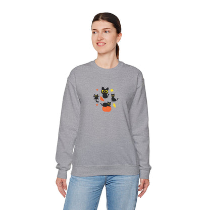 Black Cats & Pumpkins Sweatshirt Embroidery
