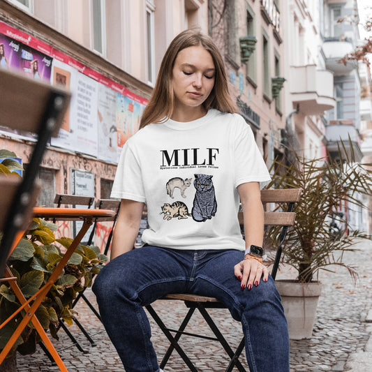 MYSTERIOUS INDIVIDUAL LOVES FELINES T-SHIRT