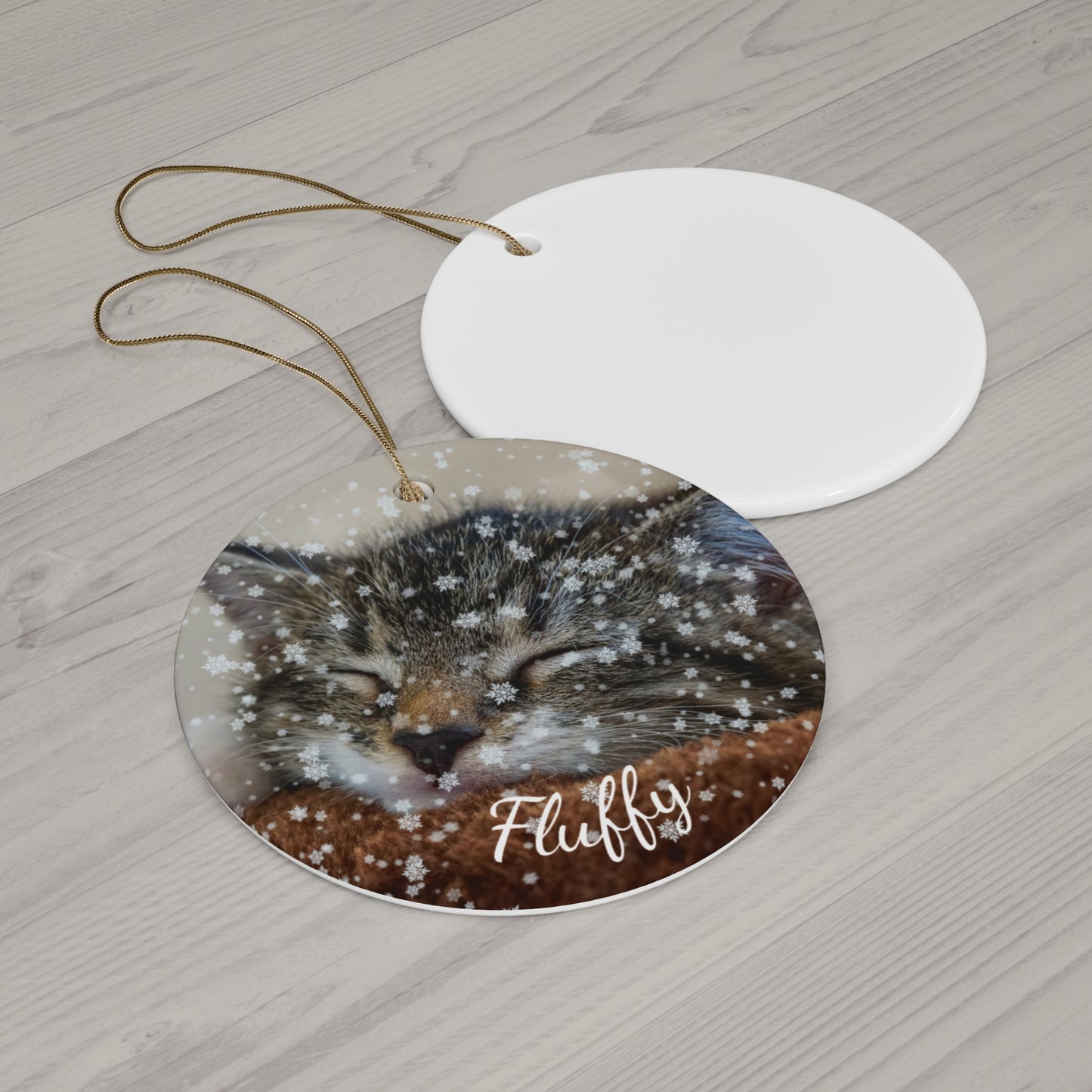Personalized Ceramic Cat Photo Ornament