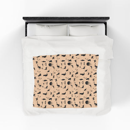 Black Cat Velveteen Plush Blanket