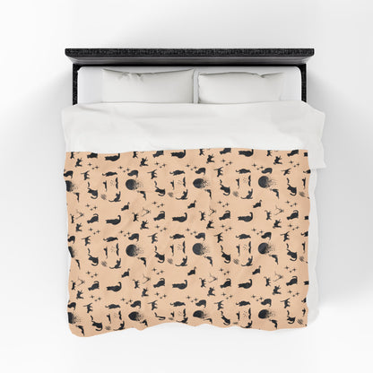 Black Cat Velveteen Plush Blanket