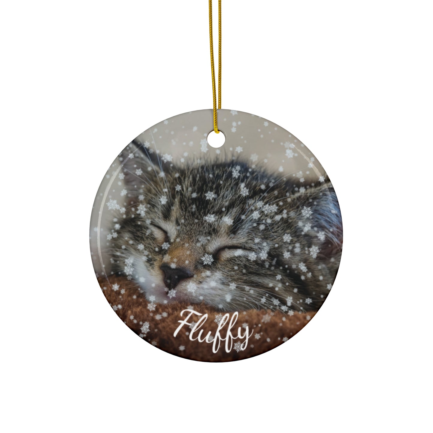 Personalized Ceramic Cat Photo Ornament