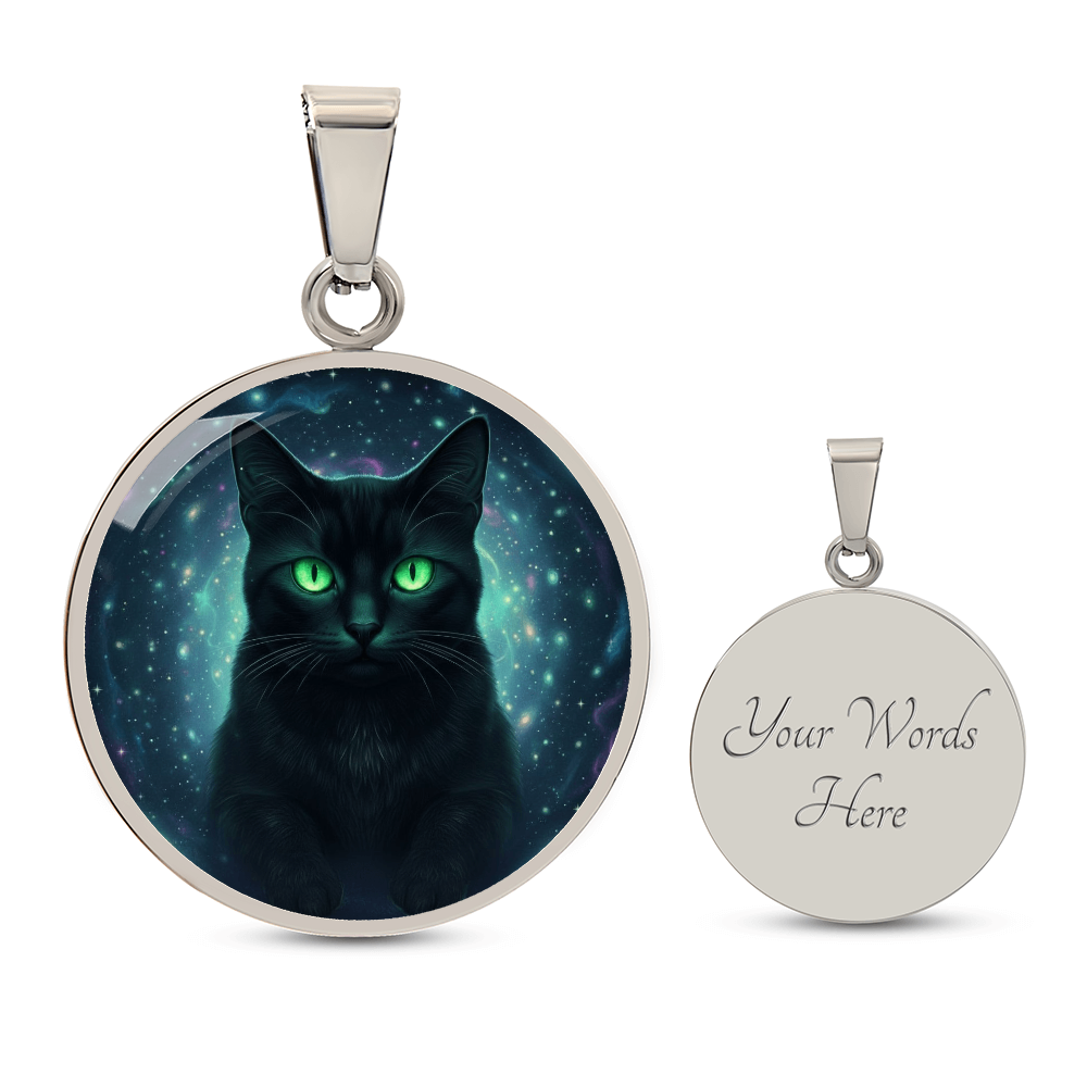 Black Cat Galaxy Necklace