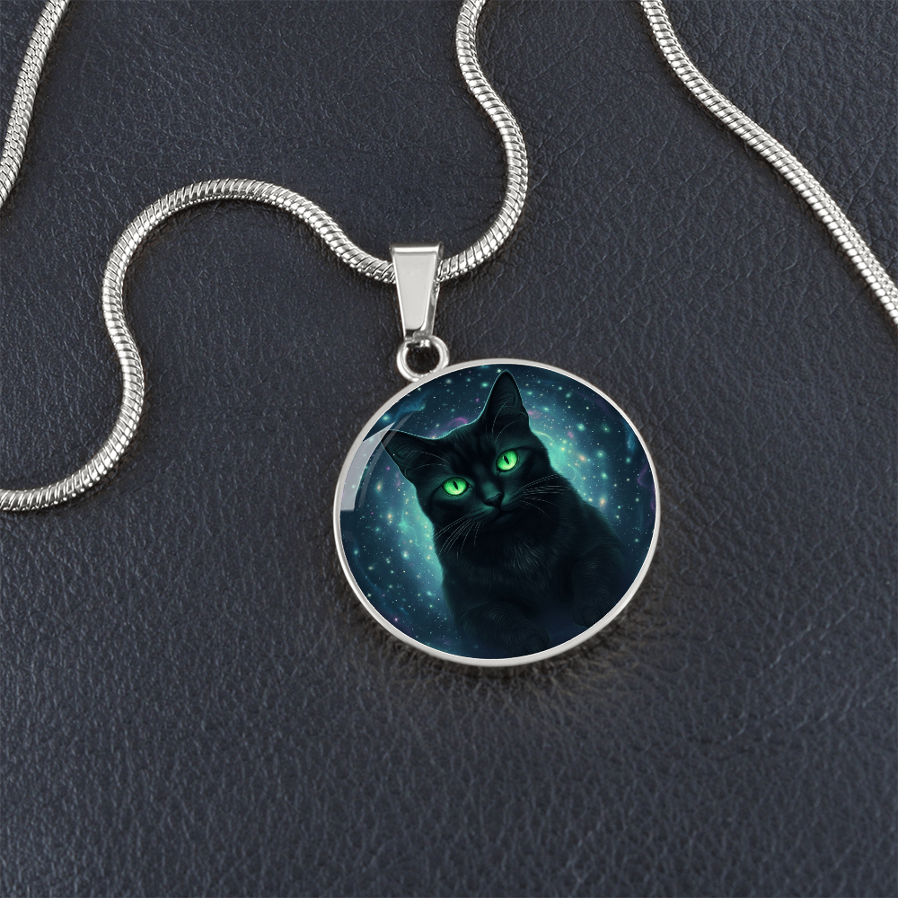 Black Cat Galaxy Necklace