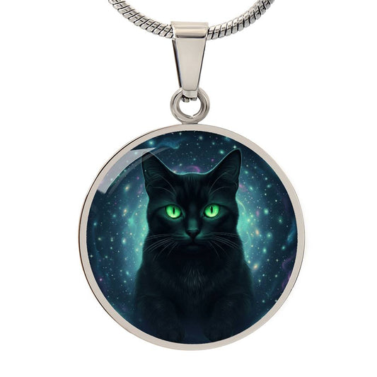 Black Cat Galaxy Necklace