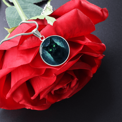 Black Cat Galaxy Necklace