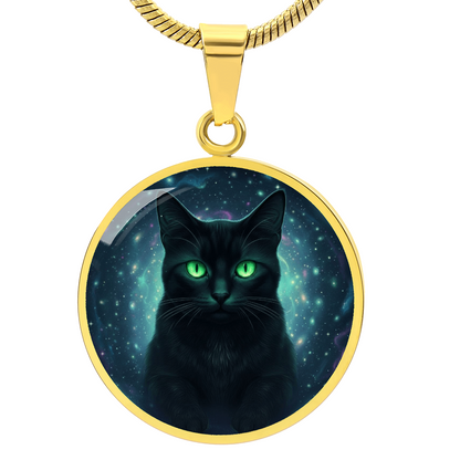 Black Cat Galaxy Necklace