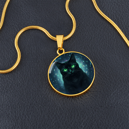 Black Cat Galaxy Necklace