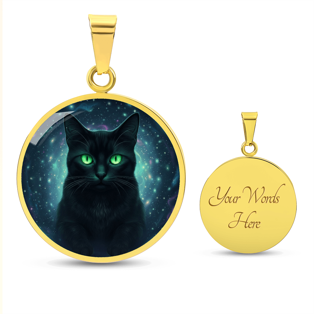 Black Cat Galaxy Necklace