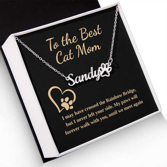 Personalized “To the Best Cat Mom” Memorial Necklace