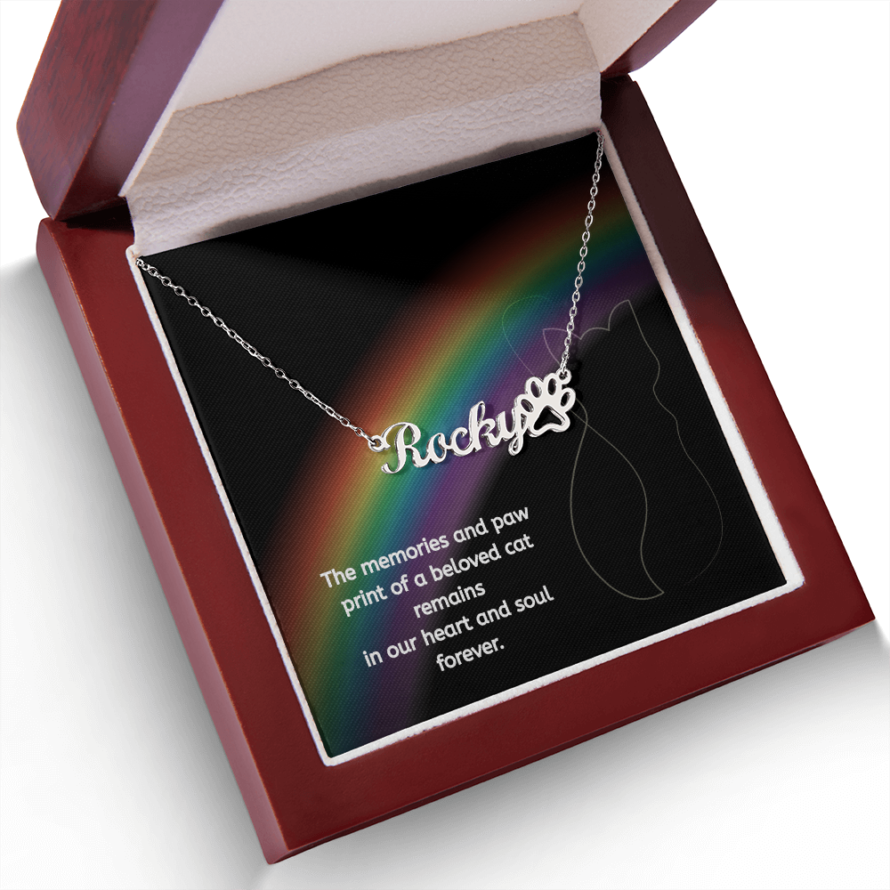 Personalized Cat Memorial Name Necklace