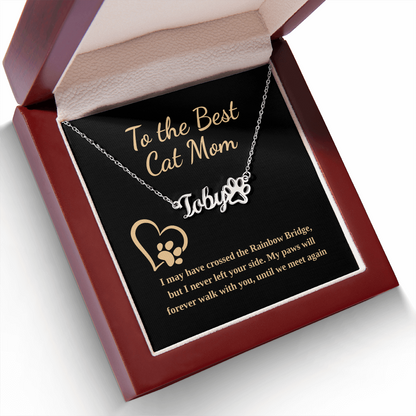 Personalized “To the Best Cat Mom” Memorial Necklace