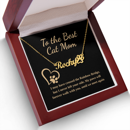 Personalized “To the Best Cat Mom” Memorial Necklace