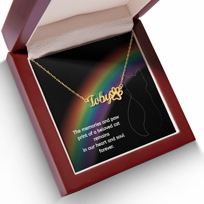 Personalized Cat Memorial Name Necklace