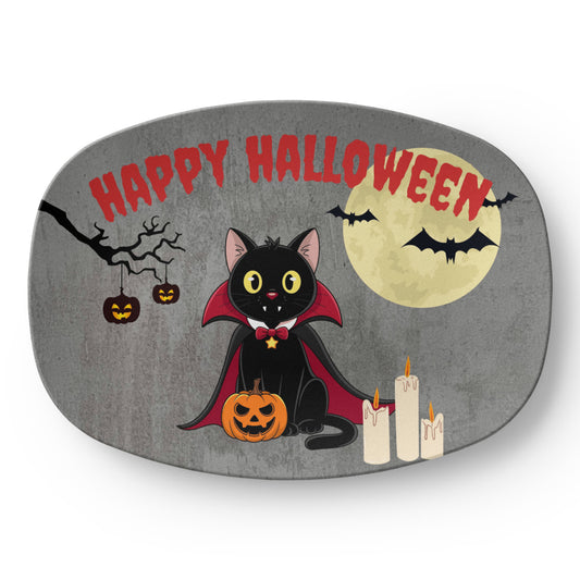 Happy Halloween Black Cat Serving Platter