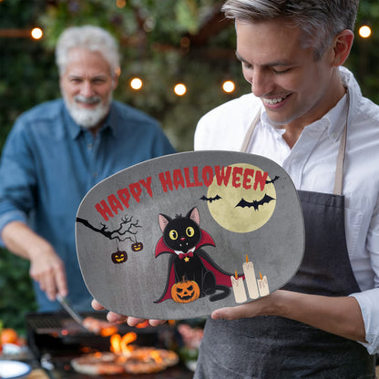 Happy Halloween Black Cat Serving Platter
